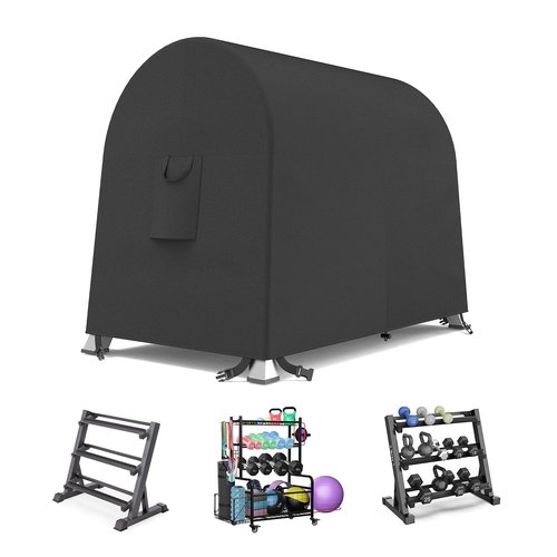 Dumbbell Weight Rack Cover,600D Oxford A-Frame Dumbbell Rack Cover,Equipment Home Gym Set Cover,for Storage Fitness Dumbbells,Outdoor Waterproof Workout Barbell Covers,Adjustable Accessories Dust Bag