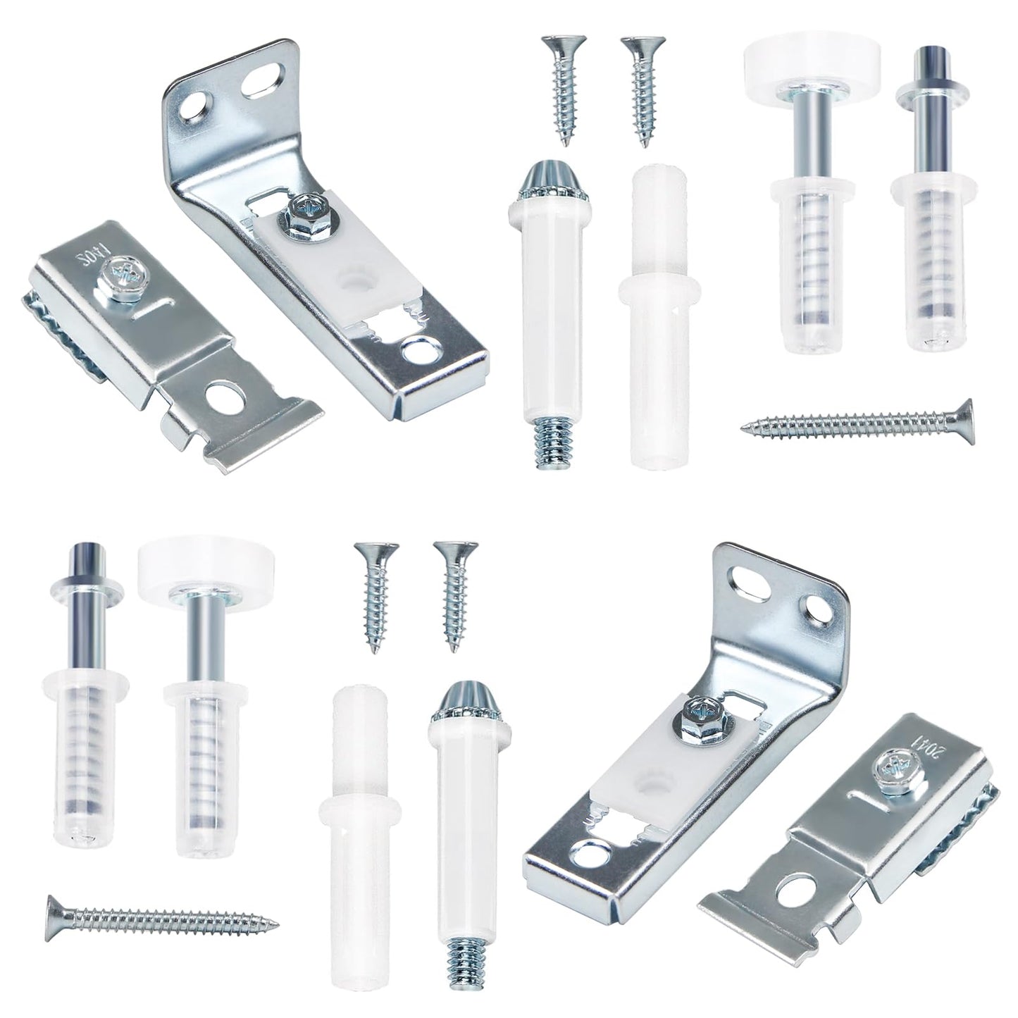 Bifold Door Hardware Repair Kit for 7/8" to 1" Sliding Door Track– 2 Pack Bi-fold Sliding Closet Door Hardware Kit with Top & Bottom Bracket,Guide Wheel,Pivot,for Folding Door Hardware