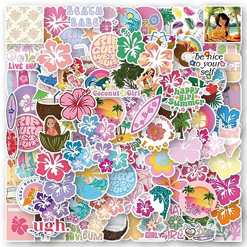 100PCS Coconut Girl Stickers - Waterproof Vinyl Decals for Teens