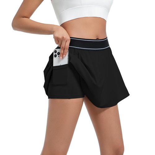 Tennis Skirts for Women Golf Mini Match Point Skirts Athletic Skorts for Workout Sports Running Pickleball Skater(Black,Small)