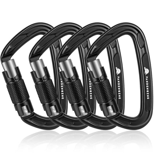 PANDENGZHE Climbing Carabiners, 25KN (5620 lbs) 3.9" Heavy Duty Carabiner Clip, Multipurpose for Rigging, Ropes, Hammocks (4pack)