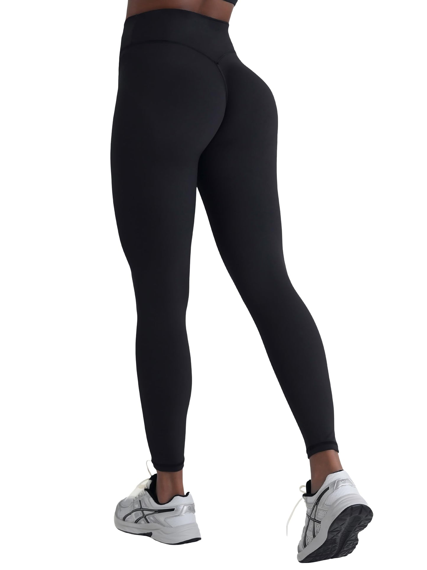 Sunzel Sustainable Butt Lifting Leggings for Women, No Front Seam High Waist Tummy Control Booty Sculpting Workout Yoga Pants 25'' Black Medium