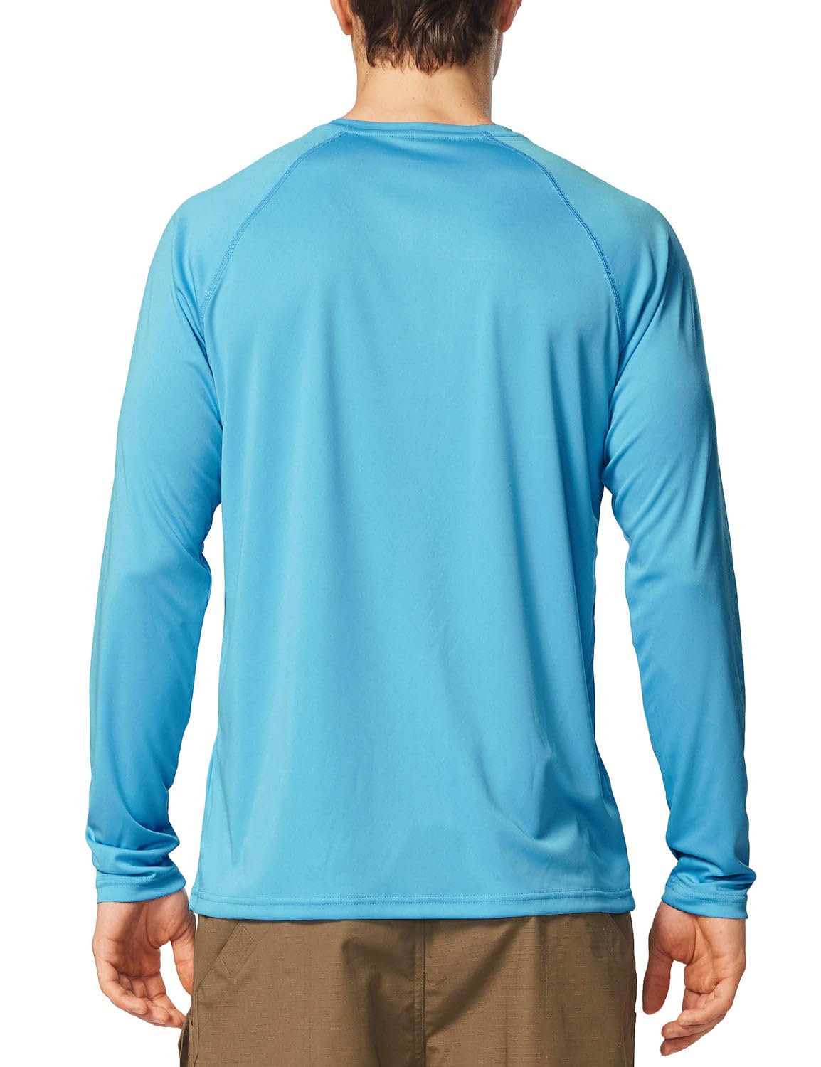 baleaf Mens UPF 50+ Sun Protection Shirts Long Sleeve Rash Guard, Quick Dry 4-Way Stretch for Fishing Swimming Surfing 2 Pack-Blue 2XL