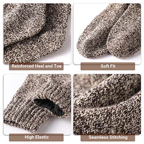 Thick Wool Socks for Women - 5 Pairs Cozy Hiking Crew Socks