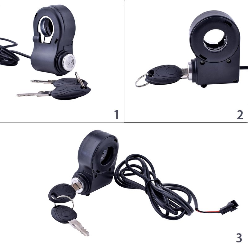 Universal Bike Key Ignition 12V-96V Ebike Ignition Switch with Key Superior Anti-Theft Electric Scooter Key Switch 2 Wires Electric Scooter Ignition Lock Key Switch Scooter Key Ignition Replacement