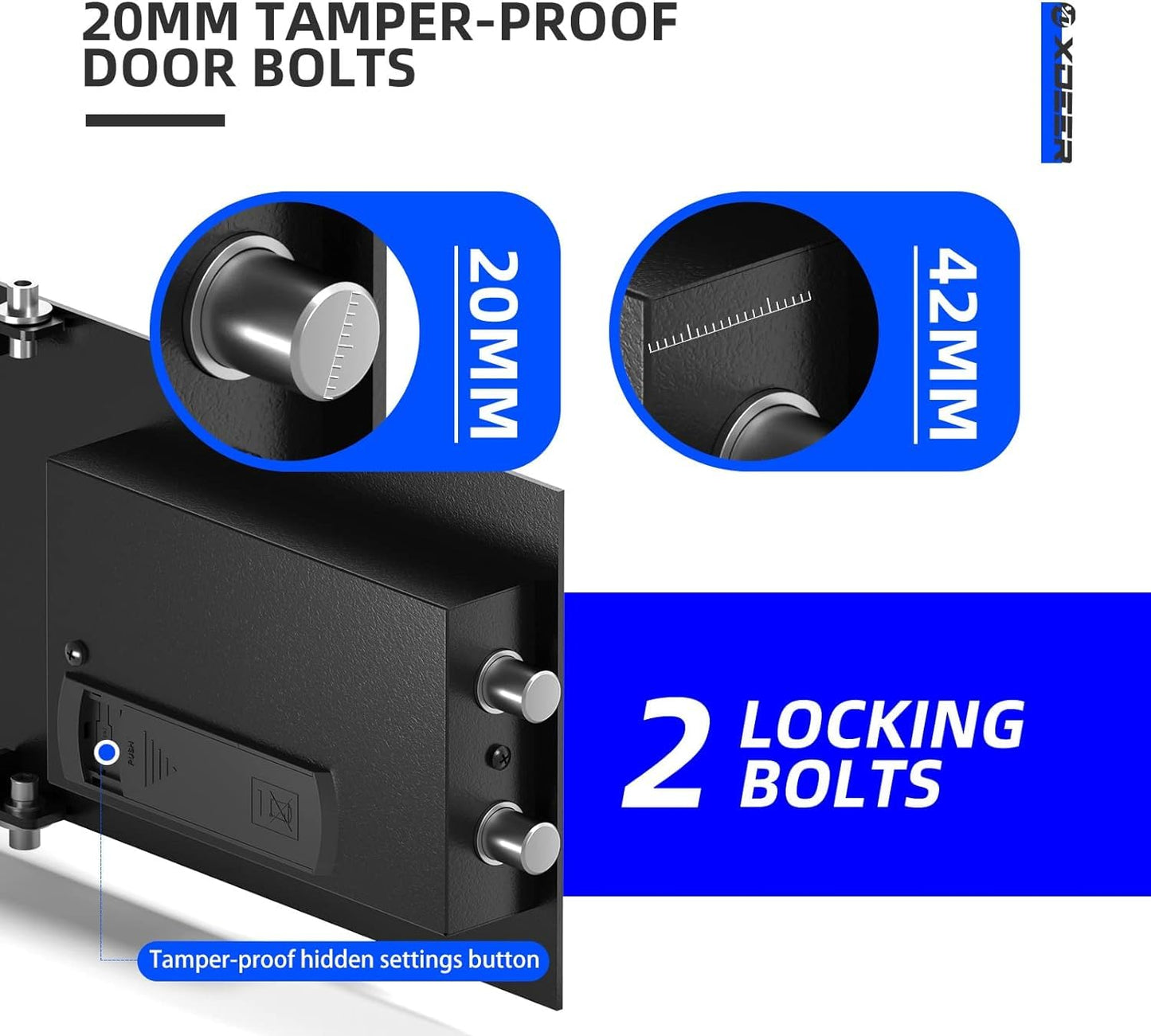 XDeer Biometric Safe Box, Quick-Access Security Safe Box with Upgraded Fingerprint, Steel Handgun Safe Lock Box for Kid/Home/Office (0.78 Cu.Ft【NO FPR】)