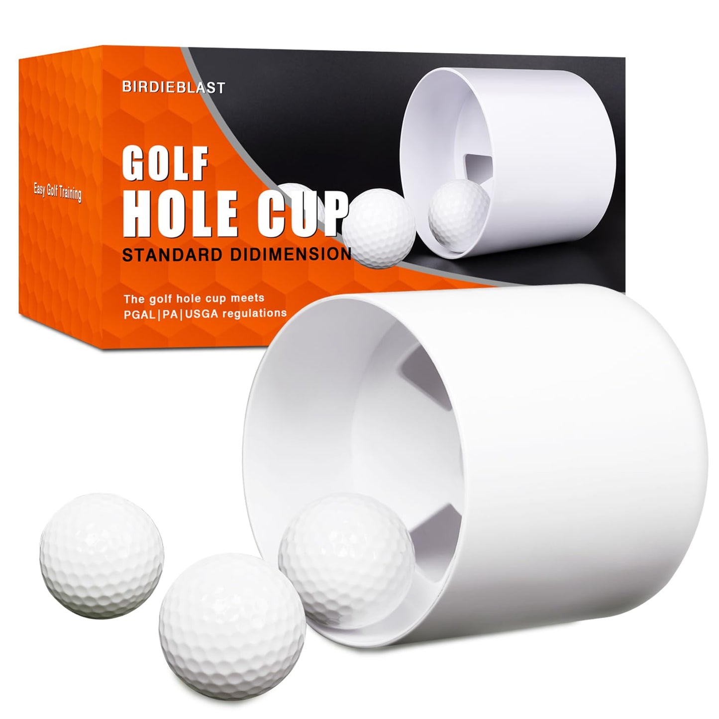 BIRDIEBLAST Golf Hole Cup,Plastic Golf Cup for Outdoor Backyard Practice Putting Green, 4 Inches and 6 Inches Available (2, 4Inches)