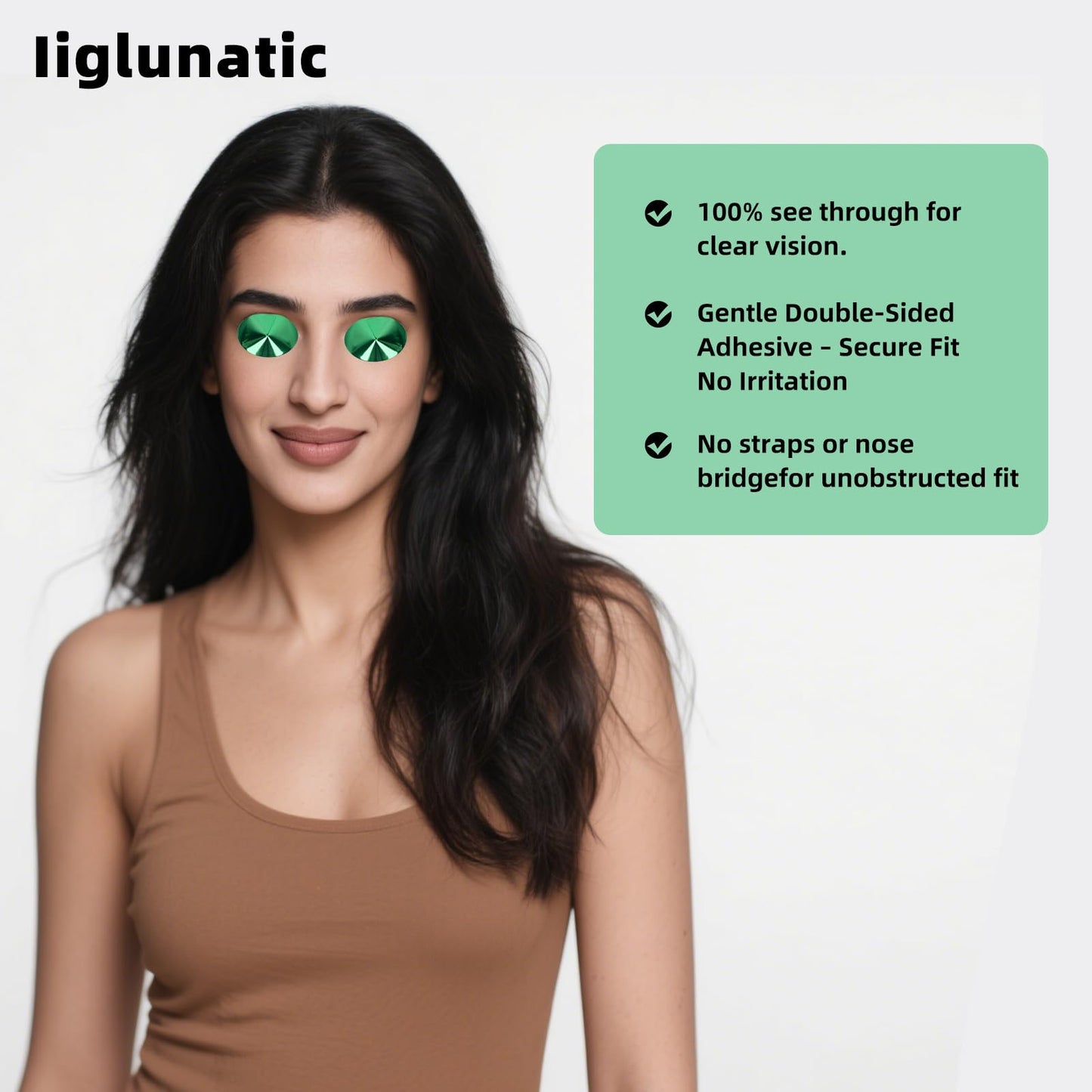 Iiglunatic Tanning Goggles, Tanning Eye Protection 50sets - Latex-Free Disposable for Stand-Up Tanning Beds, Salon & Home Use_Emerald green