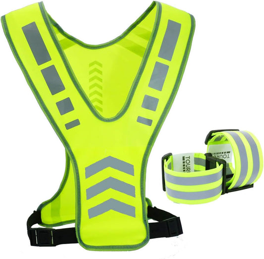 Skiennix Reflective Running Vest - Safety Gear with Pocket for Men, Women & Kids | Ideal for Night Cycling & Jogging