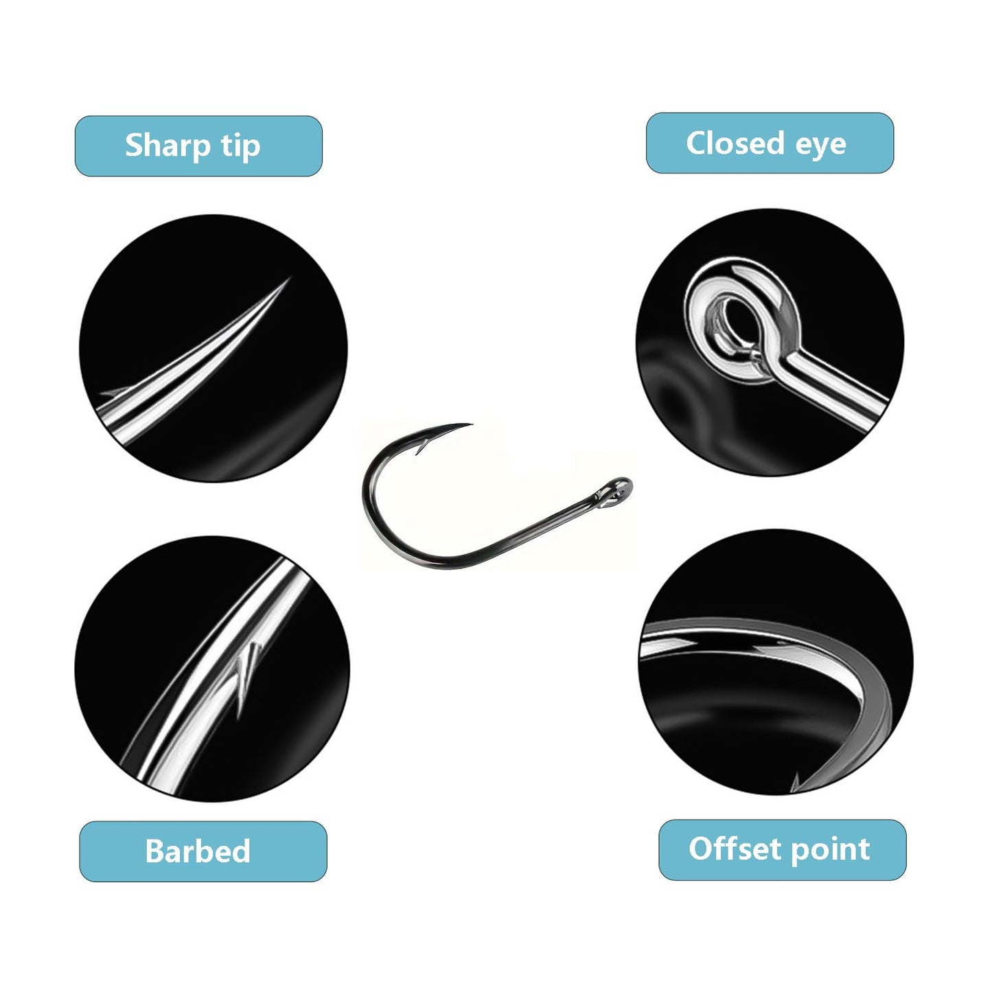 Dyxssm Small Fishing Hooks for Freshwater, 1000pcs 600pcs 400pcs Trout Fish Hook Set, 10 Sizes #2-#20 (400pcs (#2-#20), Black)