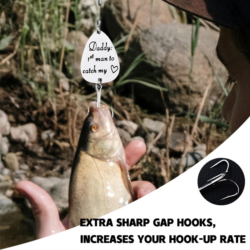 Engraved Daddy Fish Hook - Personalized Fishing Gift for Dad
