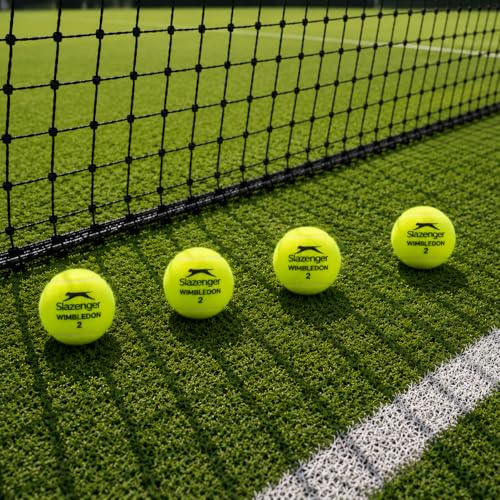 Slazenger Wimbledon Official Tennis Balls - Pack of 4, All-Court, Hydroguard Technology