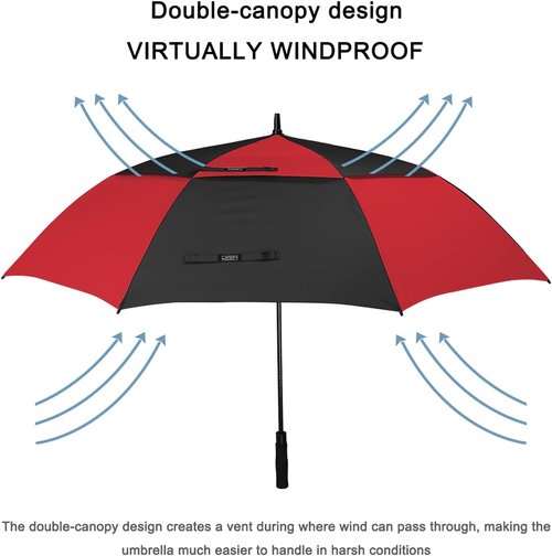 G4Free Automatic Open Golf Umbrella - Oversized Double Canopy, Windproof & Waterproof | 47-72 Inch Sizes