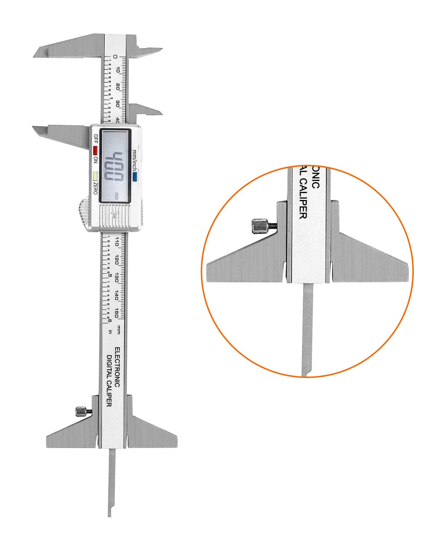 QWORK 2 Pack Caliper Depth Base Carbon Steel T-Bar Attachment for Dial/Digital/Vernier Calipers 4", 6", 8", 12"