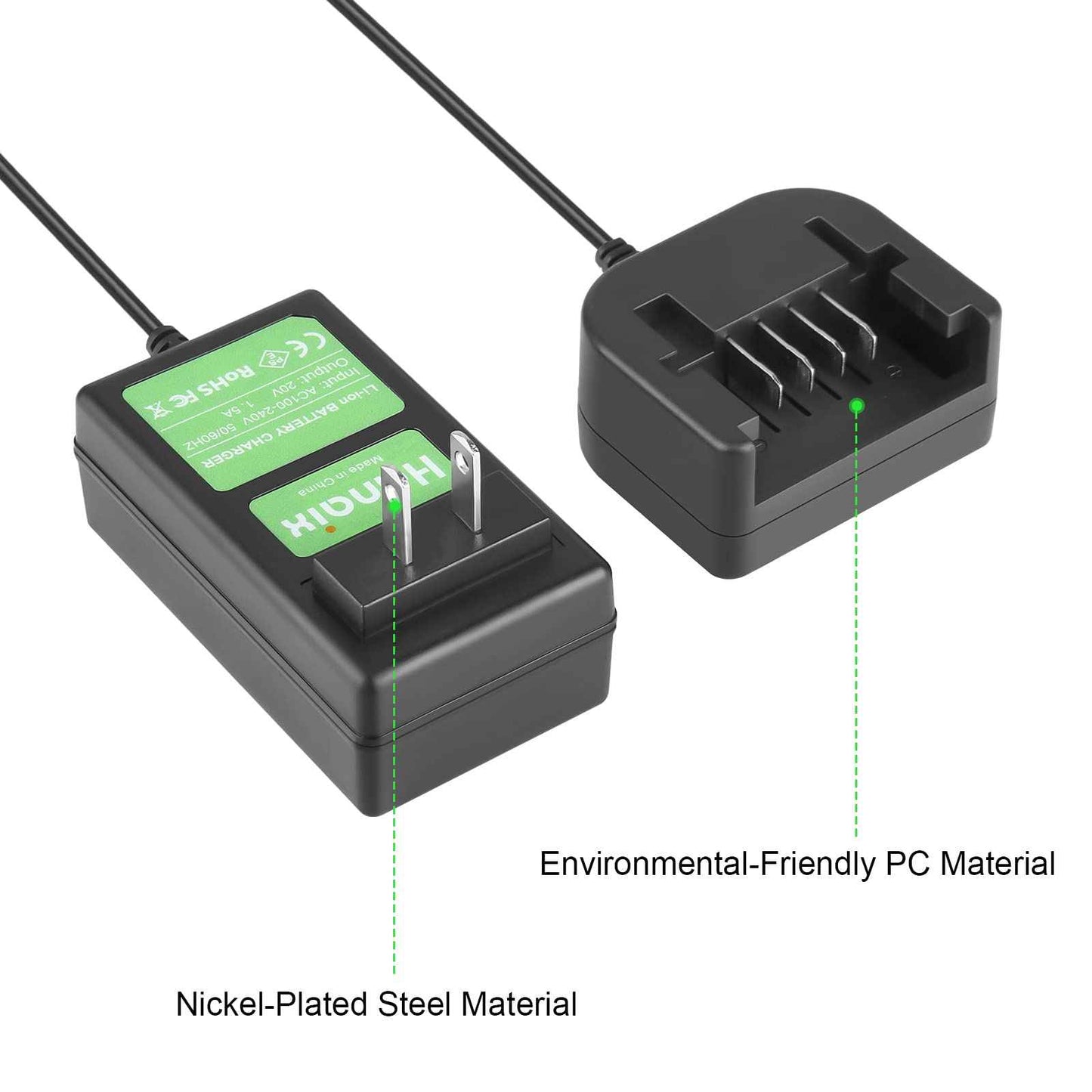PCC691L Replacement for Porter Cable 20V Battery Charger PCC685L PCC680L PCC681L PCC682L PCC692L PCC699L, Also Fit for Black and Decker LCS1620 20V Li-ion Battery LB20 LBXR20 LBX20 LBX4020
