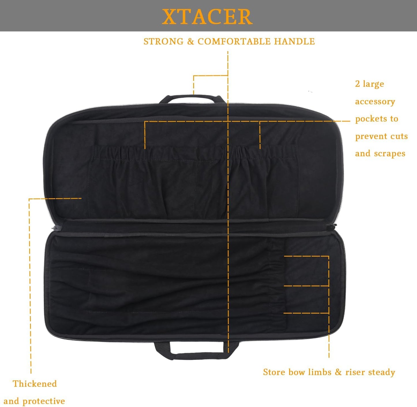 XTACER Tactical Bow Case - Fully Padded MOLLE Recurve Takedown Bow Storage Solution