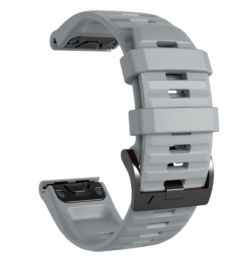 OUTVI 26mm watch band compatible with garmin fenix 5x 6x Pro 7x 3 hr rugged silicone quick fit 26 strap replacement for Epix Pro Gen 2 51mm Enduro 2 Descent Mk1 Mk2 Mk2i Mk3i tactix men women Grey