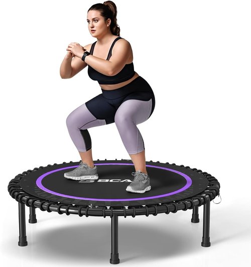 BCAN Mini Rebounder Trampoline - 450/550LBS Foldable Fitness Trampoline for Adults | Quiet & Stable Indoor Exercise (40"/48")
