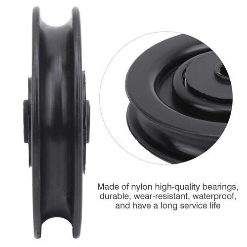 Keenso 10 Pcs 75mm/90mm Universal Nylon Bearing Pulley Wheel,Gym Pulley for Cable Machine Gym Equipment(75mm)