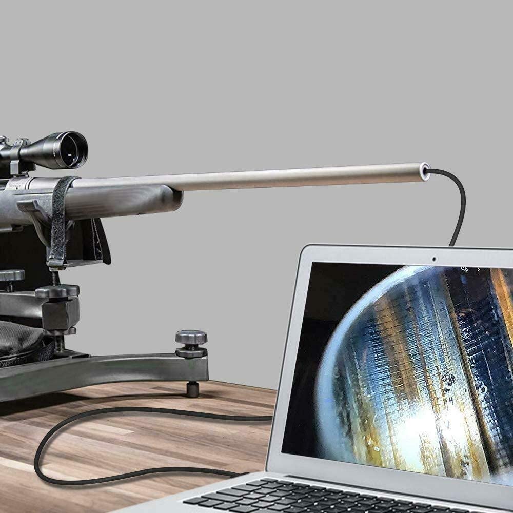 Teslong Rifle Borescope, Bore Camera Gun Cleaning Camera - Fits .20 Caliber & Larger-Hunting Shooting Firearms Visual Barrel Inspection Tool w/3 Right-Angle Mirrors and Carrying Case(45inch-Flexible)