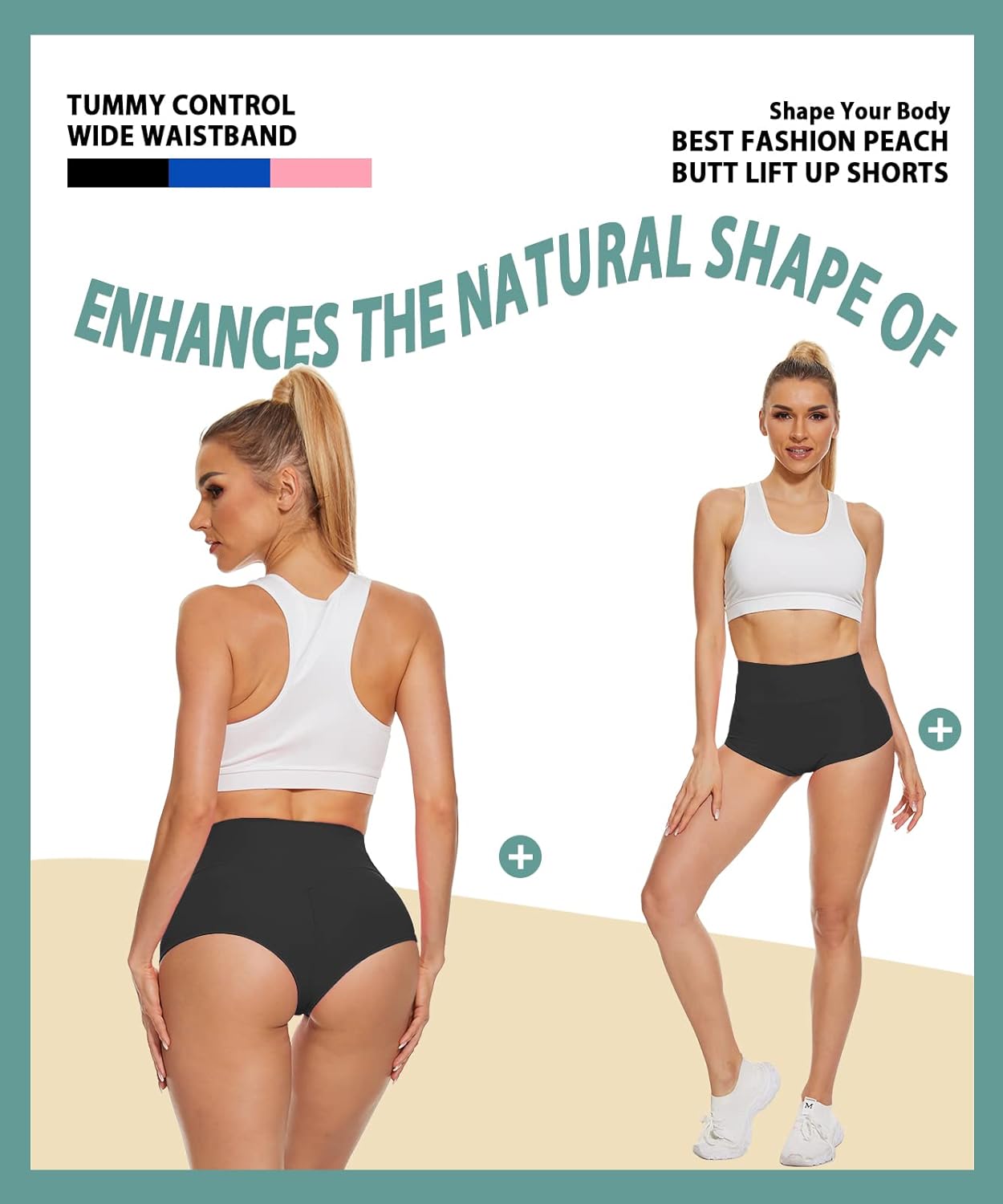Skiennix Women's High Waist Yoga Booty Shorts - Butt Lifting Spandex Dance Leggings | Perfect for Workouts