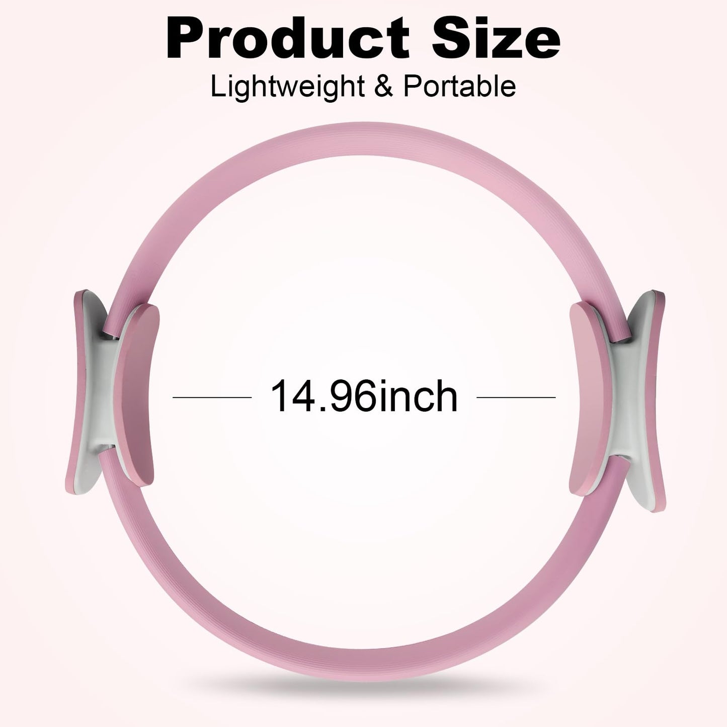 Pilates Ring 15 Inch Magic Circle Ring, Dual Padded Handles Pilates Rings Circle, Adjustable Yoga Ring, Strength, Flexibility, Body Toning, Pilates Fitness Equipment for Home Gym Exercise Pink