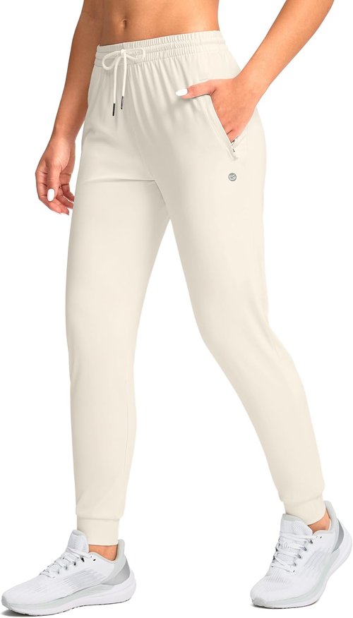 G Gradual Women's Joggers - Tapered Running Sweatpants with Zipper Pockets for Lounge & Jogging