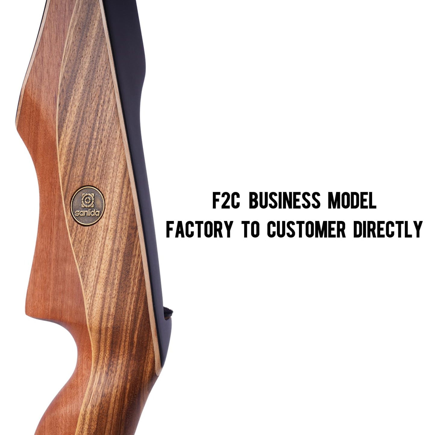 Sanlida Archery 60" Royal X8 One-Piece Bow Traditional Wooden Hunting Bow Handmade Hunting Bow and Arrows Kit for Adults & Traditional Archers, RH Only (50lbs, Dark Wood)