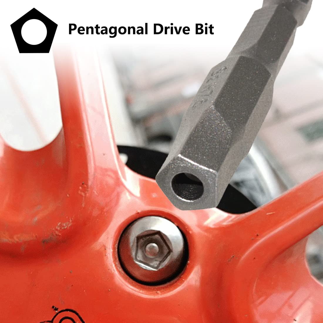 SeonFook 10pcs Magnetic Pentagonal Drive Bit 5 Sided Pentagon Head Screwdriver Bits Set 1/4 Inch Hex Shank 2.15-7.35mm Security Screw Driver Drill Bit Power Tool (2 Inch Length)