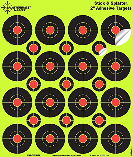 2-Inch Self-Adhesive Splatter Targets - 25 Pack for Shooting