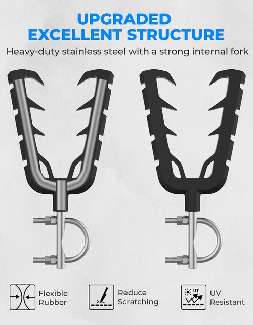 KEMIMOTO ATV Tool Holder Rack, Hunting Tool Holder Rack Mount with Rubber Straps Compatible with ATV Mobility Scooter Hunting Bike