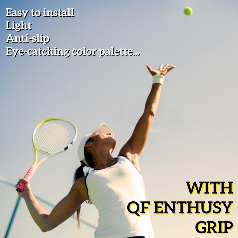 QF ENTHUSY Tennis/Badminton Overgrip, 3 Pack Racket Overgrip Grip Tape, Sweat-Absorbing Grip for Badminton, Padel, Pickleball, Tennis
