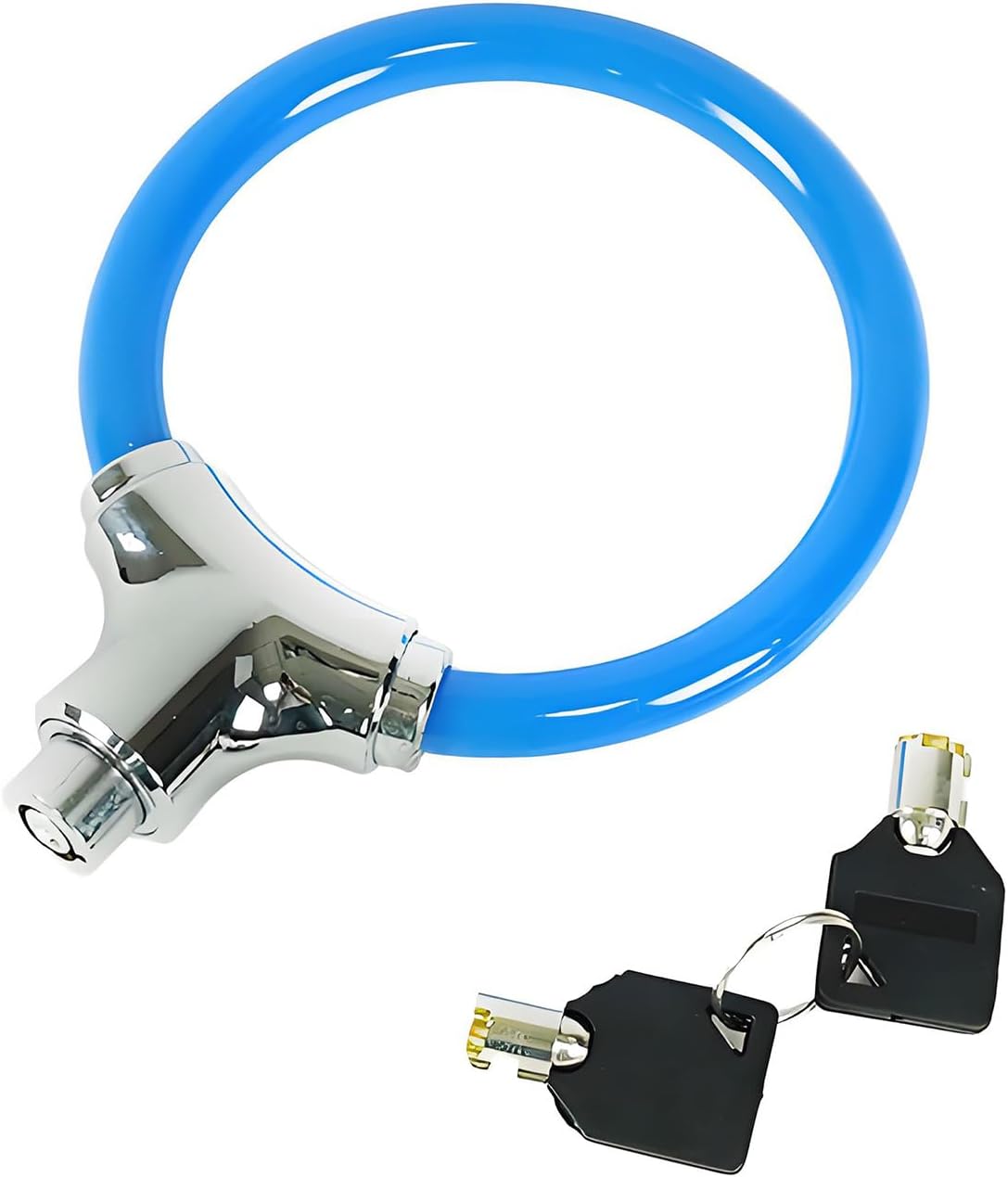 Skiennix Bicycle Cable Lock - Durable Blue Steel Security Lock with Keys for Enhanced Protection