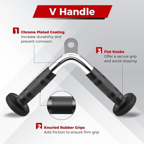 Goplus Cable Machine Attachment Set, 4PCS/ 5PCS LAT Pulldown Attachments w/V-Shaped Press Down Handle, Tricep Rope, Double D Handle, Weight Machine Accessories for Home Gym (5PCS-add a Straight Bar)