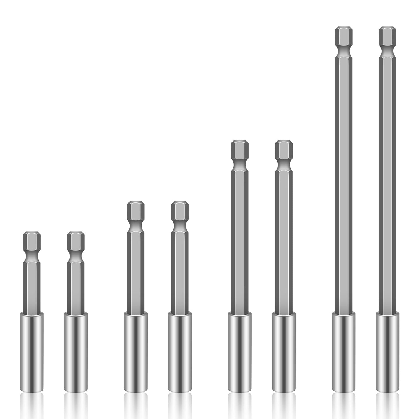 8 PCS Drill Bit Extension, 1/4" Hex Shank Magnetic Drill Extension Bit Holders, S2 Steel Impact Drill Bit Extender (2 Inch,3 Inch, 4 Inch, 6 Inch) for DIY, Automotive; Repair Work