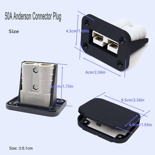 GUIRUIMOON 50A SB50 Heavy Duty Versatile Anderson Connector 10AWG Tinned Copper Wire Quick Connect Universal Kit for Golf Cart Forklift (1 Pack)