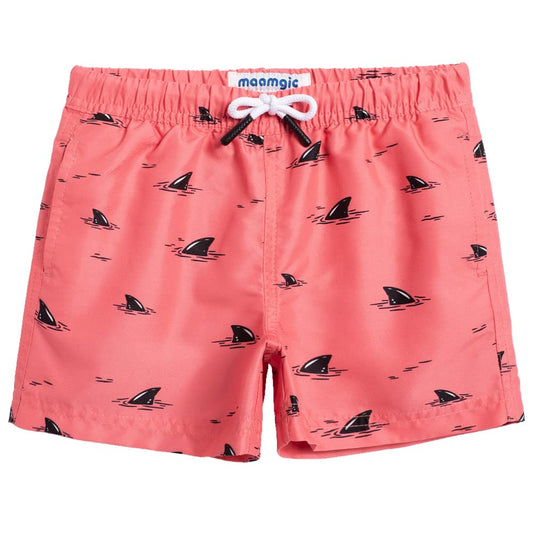 maamgic Boys Swim Trunks Toddler Swim Shorts Little Boys Bathing Suit Swimsuit Toddler Boy Swimwear,Pink Black Whale,8 T