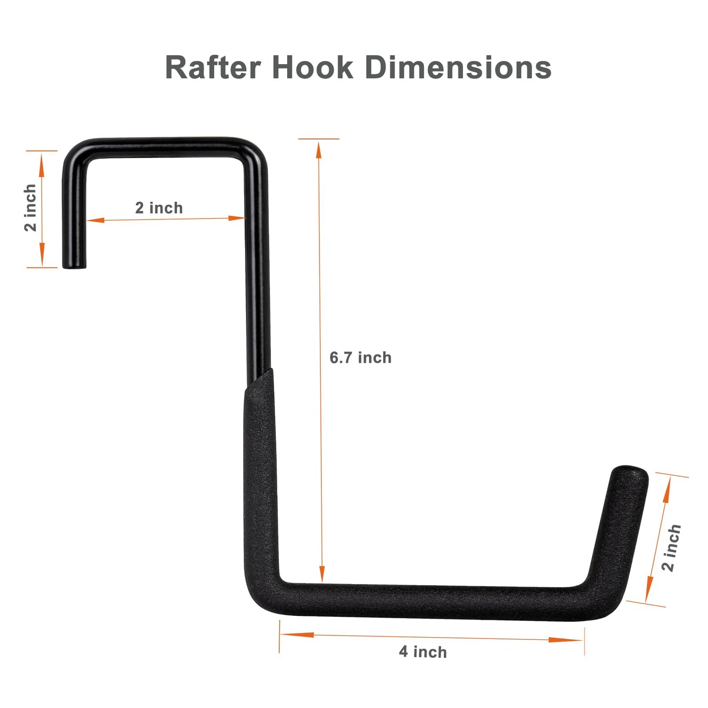 Gueryee Rafter Hanger Hook 2 Pcs, Large S Hooks, Upgraded Fence Hangers, Ladder and Bike Hanging Hooks for Storage, Heavy Duty Garage Utility Rafter Hook for Hanging Hose, Plants, Chairs and More