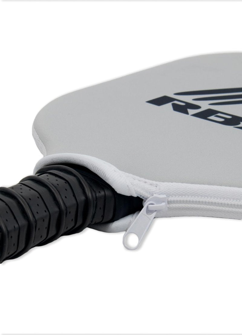 RBX Active Pickleball Paddle with Cover, Reinforced Fiberglass Face with Edge Guard and Honeycomb Core Pickleball Paddle with Cushioned Grip, Single Pickle Ball Paddle with Matching Cover Wave Black
