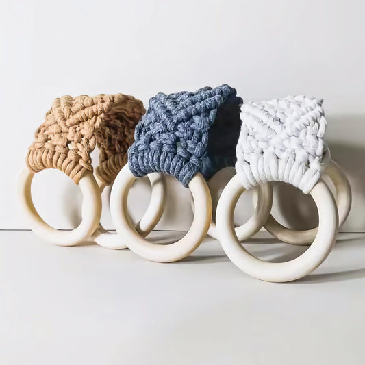 Aerbee Hanging Kitchen Dish Towel Holder, 3Pcs Handmade Crochet Dish Towel Holder for Kitchen & Bathroom, Decorative Boho Macrame Bathroom Hanger Loop Ring, Unique Decoration for Halloween (3 Colors)