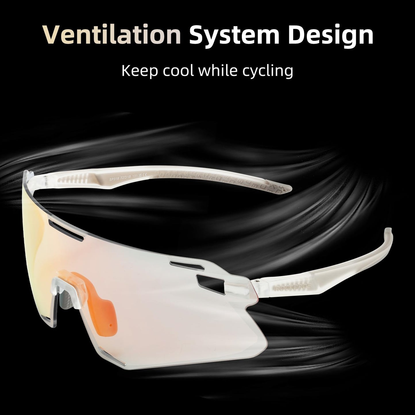 ROCKBROS Cycling Glasses Bike Photochromic Sunglasses for Men TR90 MTB Biking Sunglasses