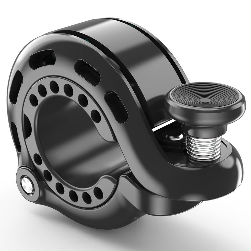 Topcrown Bike Bell, Aluminum Alloy Bicycle Bells for Adults Kids Max 110 dB, Bike Horn Fit 22.2-31.8 mm Handlebar for Mountain Road Bike Scooter Ebike (Black)