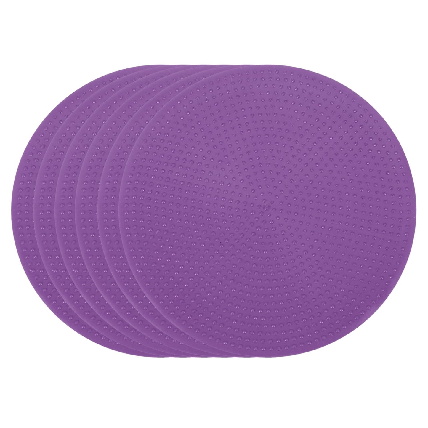 PATIKIL Spot Markers 4 Inch, 6 Pcs Non-Slip Floor Dots Agility Markers Flat Field Cones Poly Dots for Gym PE Speed Training Dance Soccer Basketball Sports, Purple