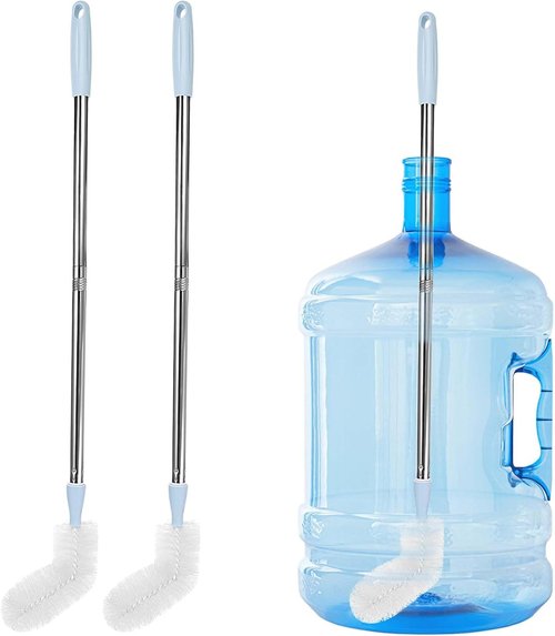 28-Inch Long Bottle Brush by [Brand Name] - 2-Pack for 3 & 5 Gallon Bottles | Bendable Nylon Bristles & Stainless Steel Handle