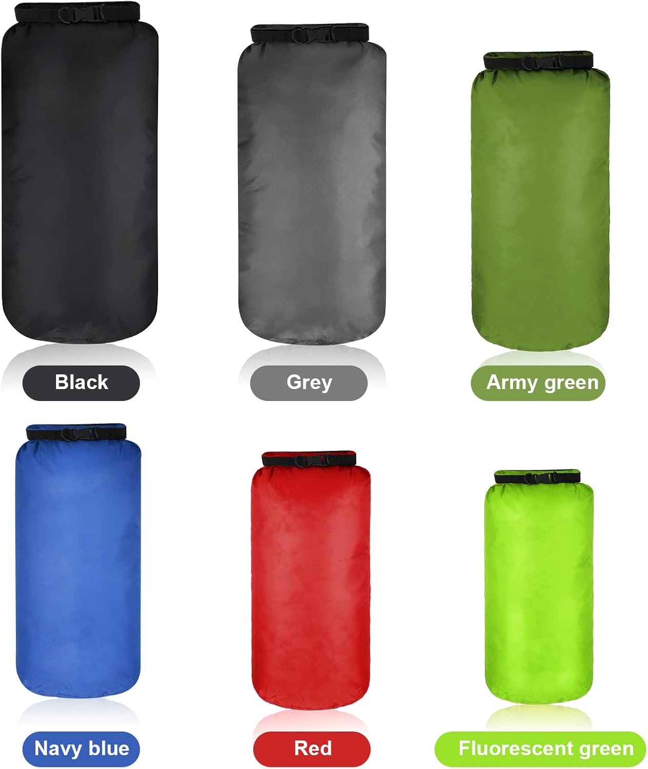 Shappy Waterproof Dry Bag Set - 6 Pcs Ultralight Stuff Sacks for Camping & Outdoor Gear | 20/15/10/8/5/3L
