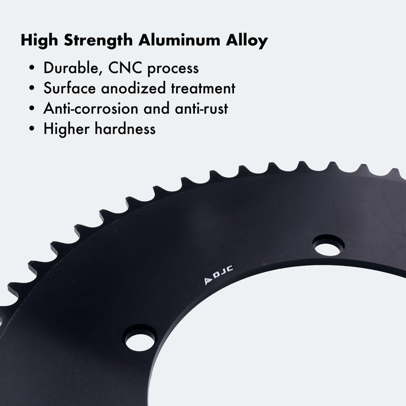 DJC 144BCD Round Chainring Fixed Gear Fixie Track Bike 47T 49 51 53 55 57 59 61T Single Speed Chainwheel 1/2 * 1/8 144 Bcd (55T)