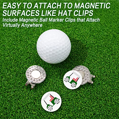 Golf Ball Marker with Hat Clip - 2 Golf Cart Variants