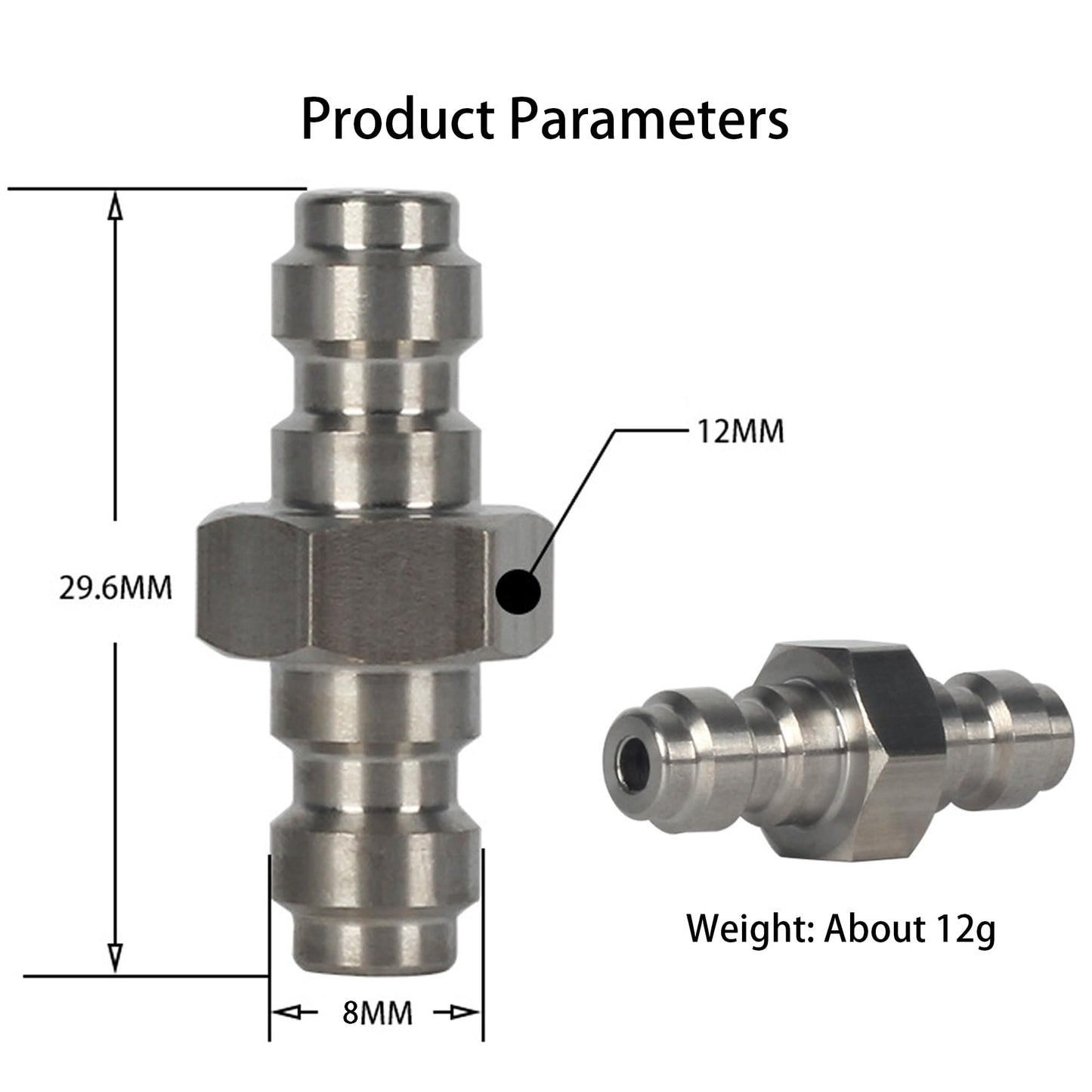 HMKUGO 3PCS Double Male Quick-Disconnect Coupling Adapter, Stainless Steel Air Fill Station Tool Fittings, Universal Double Male Fill Nipple for PCP Foster Paintball Airsoft Air Gun Tool