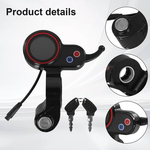 Electric Scooter LCD Display Dashboard Kickscooter LCD Display Panel for H5 Electric Thumb Throttle 6-Pin Speed Controller Accessories with Lock for Scooter
