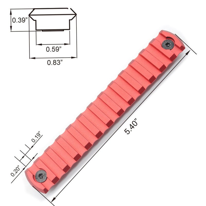 Trirock MLK Rail Section Red Color Aluminum with 13 Slots